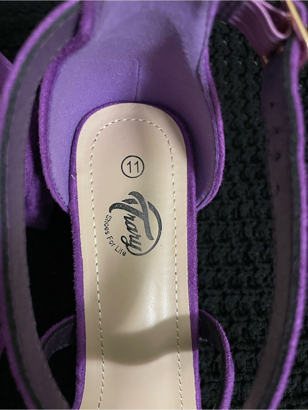 Trary Purple Suede Crisscross Ankle Strap Heels - Picture 8 of 9